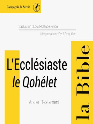 cover image of L'Ecclésiaste (le Qohélet)